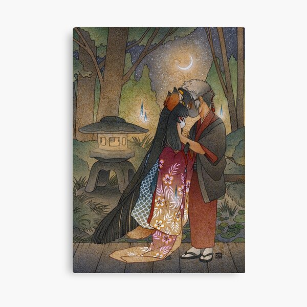 Okina and Shiro - Kitsune Yokai TeaKitsune Canvas Print
