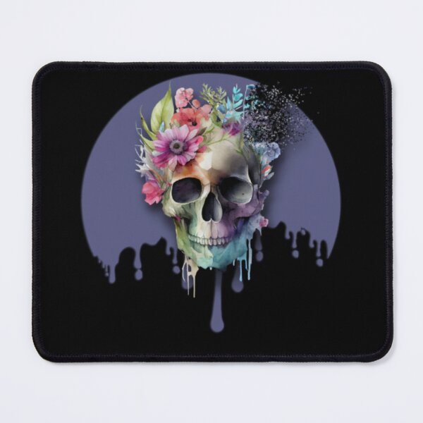 Item preview, Os Et Botanique Skulls Flowers Dripping Blue designed and sold by AlpacaSmokes.