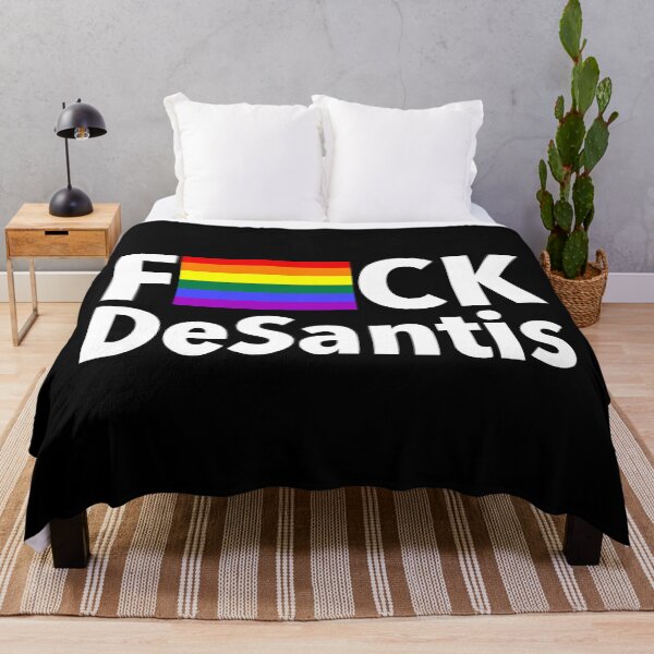 Item preview, FCK DeSantis - Censored with a Gay Pride Flag (white) designed and sold by Thelittlelord.