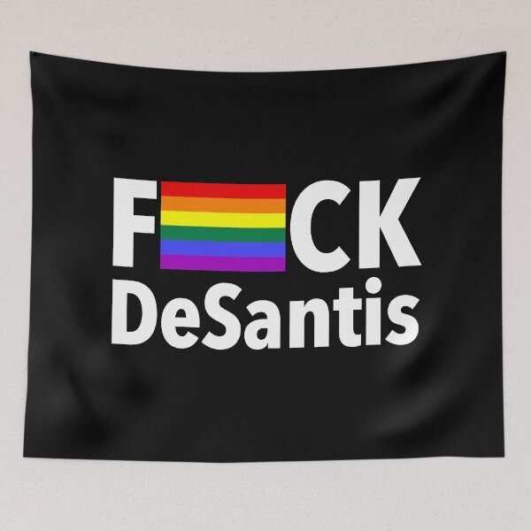 Item preview, FCK DeSantis - Censored with a Gay Pride Flag (white) designed and sold by Thelittlelord.
