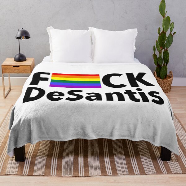 Item preview, FCK DeSantis - Censored with a Gay Pride Flag (black) designed and sold by Thelittlelord.