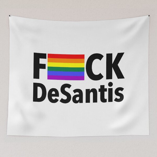 Item preview, FCK DeSantis - Censored with a Gay Pride Flag (black) designed and sold by Thelittlelord.