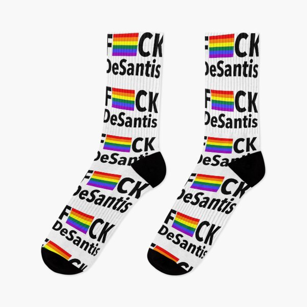 Item preview, FCK DeSantis - Censored with a Gay Pride Flag (black) designed and sold by Thelittlelord.