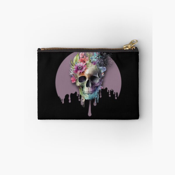 Item preview, Os Et Botanique Skulls Flowers Dripping Purple designed and sold by AlpacaSmokes.