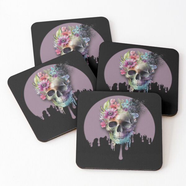 Item preview, Os Et Botanique Skulls Flowers Dripping Purple designed and sold by AlpacaSmokes.