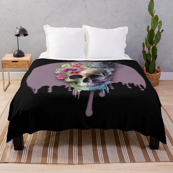 Item preview, Os Et Botanique Skulls Flowers Dripping Purple designed and sold by AlpacaSmokes.