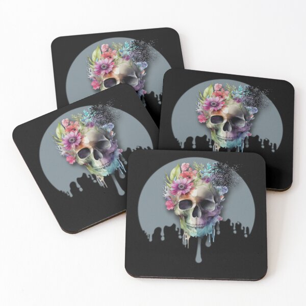 Item preview, Os Et Botanique Skulls Flowers Dripping Green designed and sold by AlpacaSmokes.