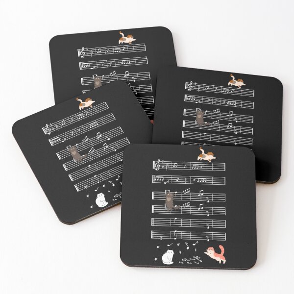 Item preview, Cats playing with music notes designed and sold by SushiAnn.
