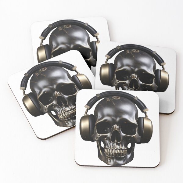 Item preview, Skull with headphones designed and sold by MrRobotAI.