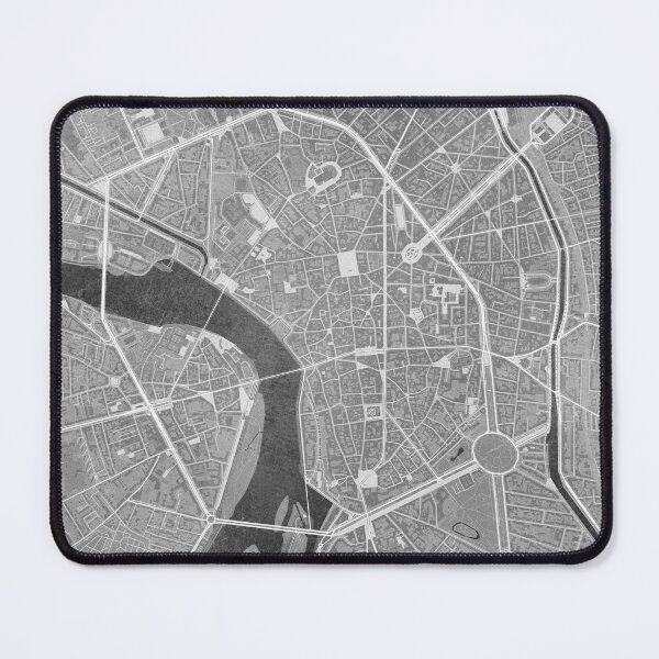 Item preview, Map of Toulouse downtown (France) in gray vintage style designed and sold by blursbyai.