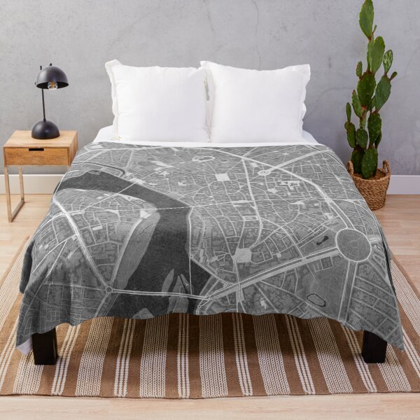 Item preview, Map of Toulouse downtown (France) in gray vintage style designed and sold by blursbyai.