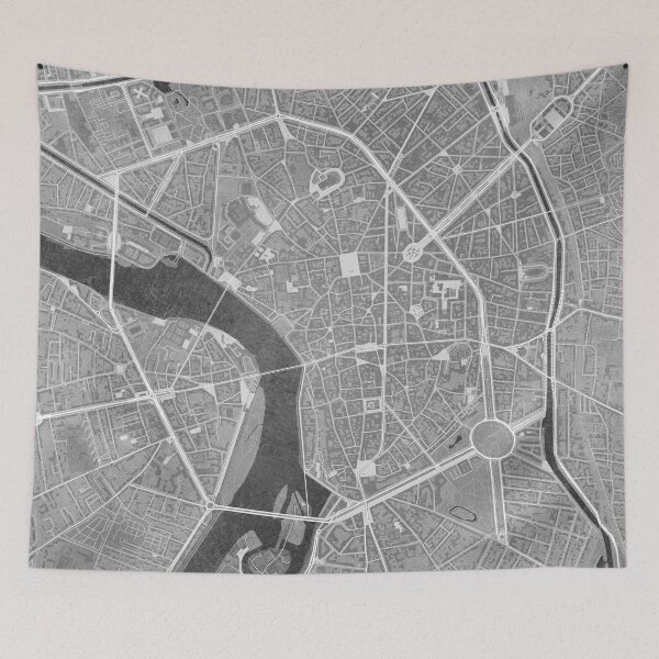 Item preview, Map of Toulouse downtown (France) in gray vintage style designed and sold by blursbyai.