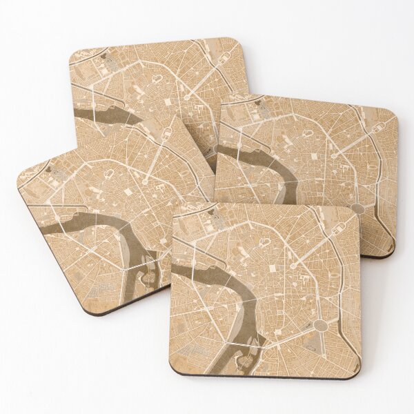 Item preview, Map of Toulouse downtown (France) in sepia vintage style  designed and sold by blursbyai.