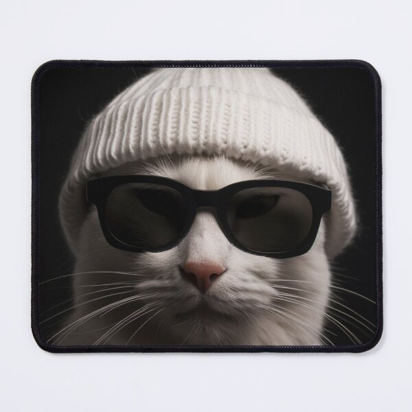 Item preview, Cool Cat Wearing Black Sunglasses And A Beanie – Perfect Birthday Gift For Cat Lover designed and sold by MadeByRobots.