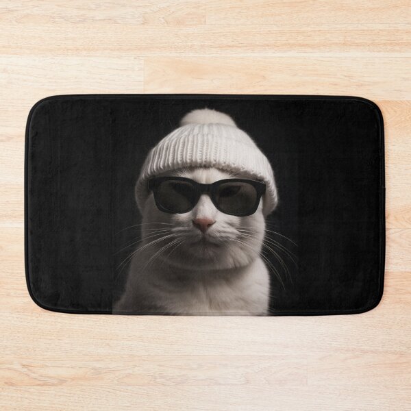 Item preview, Cool Cat Wearing Black Sunglasses And A Beanie – Perfect Birthday Gift For Cat Lover designed and sold by MadeByRobots.