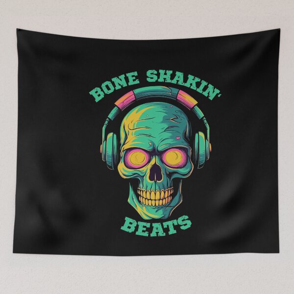 Item preview, Skull wearing headphones - Bone shakin beats designed and sold by Gerald Waters.