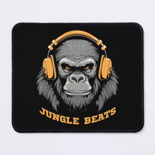 Item preview, Gorilla wearing headphones - Jungle beats designed and sold by Gerald Waters.