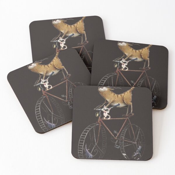 Item preview, A tomcat and a cat on a bicycle tour designed and sold by Sanooshop.