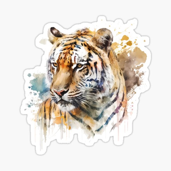 Item preview, Tiger Watercolour Animal Painting designed and sold by AqueductDesigns.
