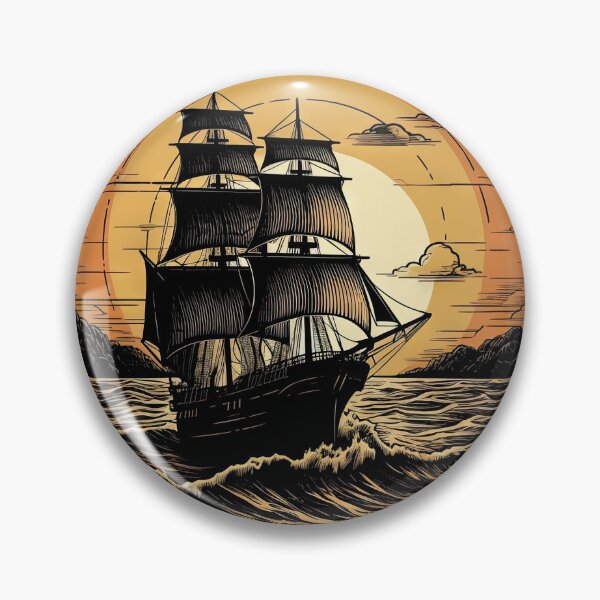 Item preview, Pirate Ship at Sunset - Vintage Style designed and sold by ArtShiftFL.