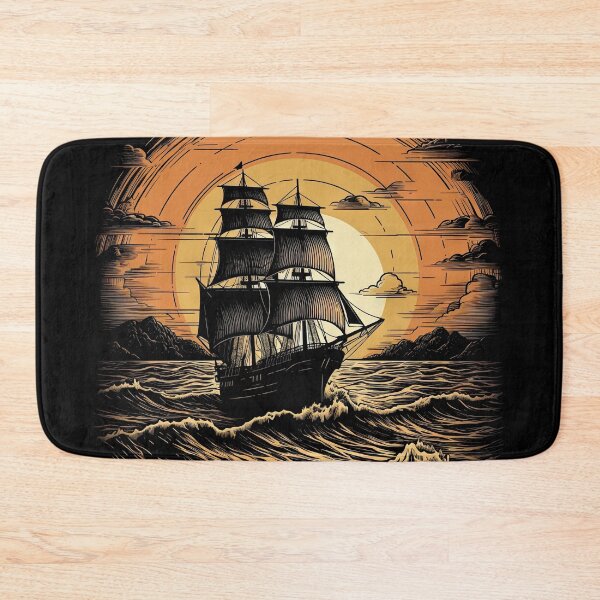 Item preview, Pirate Ship at Sunset - Vintage Style designed and sold by ArtShiftFL.