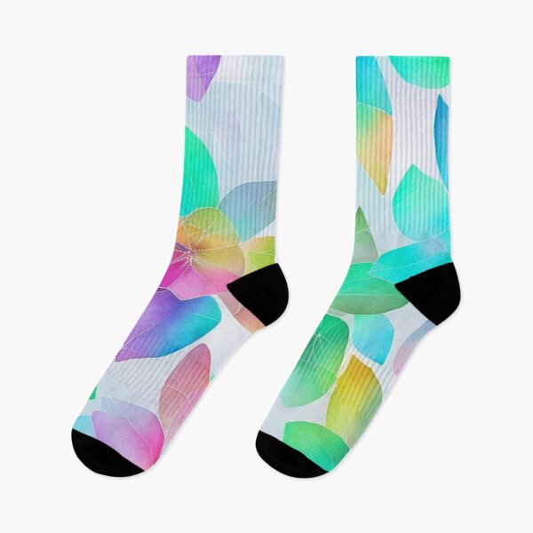 Item preview, Holographic light watercolor flowers and leaves designed and sold by TenderSoar.