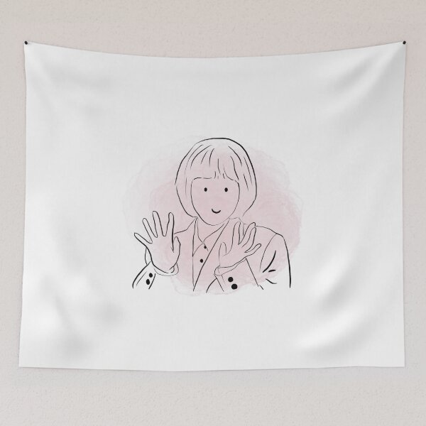 Item preview, Woo Yeong Woo line version pink background designed and sold by paintingtour.
