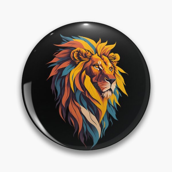 Item preview, Colorful Sunset Lion Head - Beautiful Abstract Lion Portrait Design designed and sold by Cawaiico.