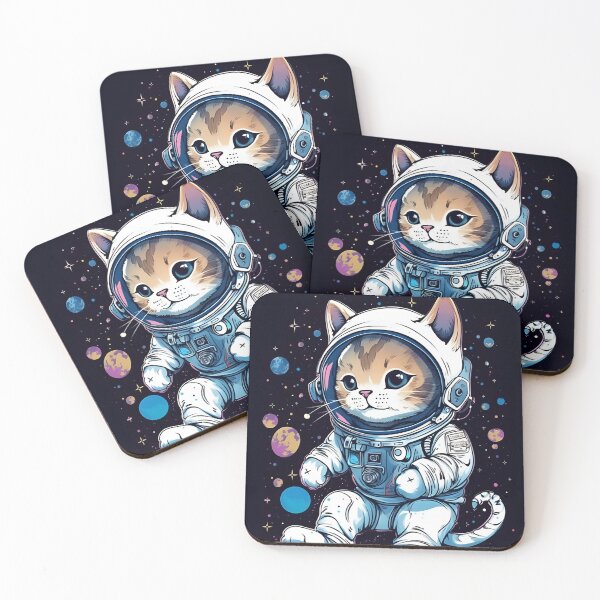 Item preview, Cosmonaut cat in spacesuit designed and sold by LauraSukiArt.