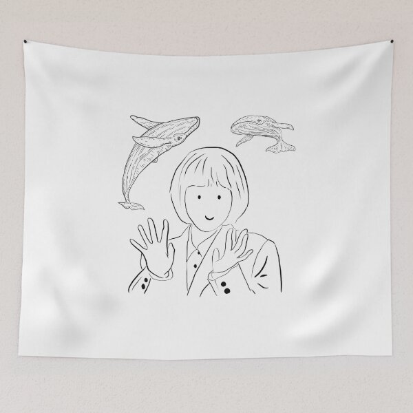 Item preview, Woo Yeong Woo line version &  whale background designed and sold by paintingtour.