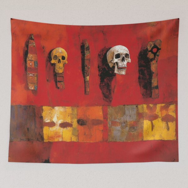 Item preview, Vibrant Mesoamerican Skulls designed and sold by ddaiart.