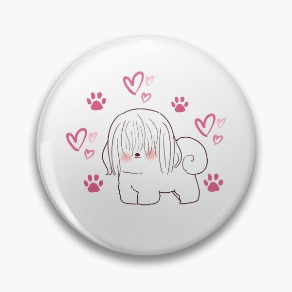 Aperçu de l'œuvre Cute Dog with Hearts and Paw Prints créée et vendue par Anyone For Seconds Designs.