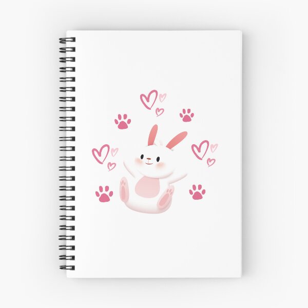 Artikelvorschau, Cute Smiling Bunny with Hearts and Paw Prints entworfen und verkauft von Anyone For Seconds Designs.