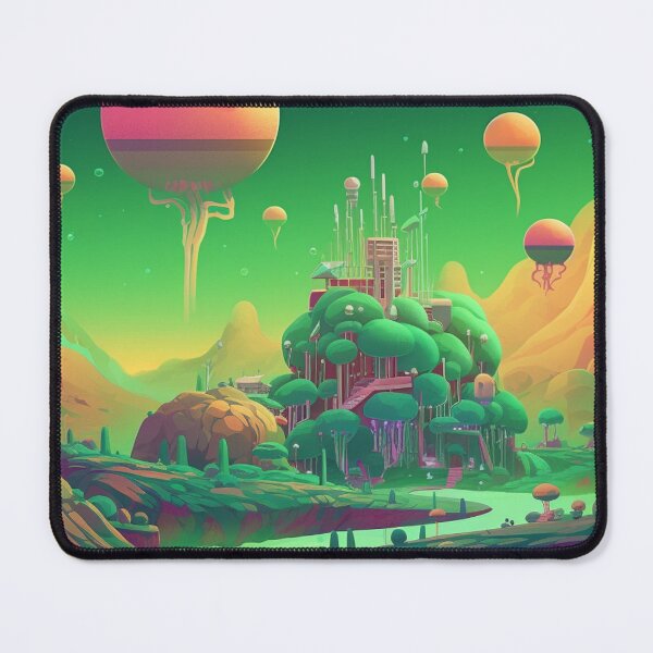 Item preview, Verdant Haven: Vibrant Fantastical Landscape Playful Whimsical Cheerful Optimistic  designed and sold by DigiNook.
