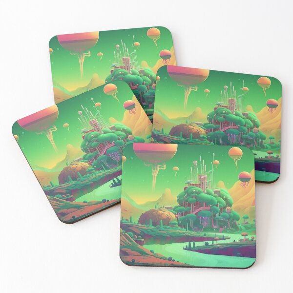 Item preview, Verdant Haven: Vibrant Fantastical Landscape Playful Whimsical Cheerful Optimistic  designed and sold by DigiNook.
