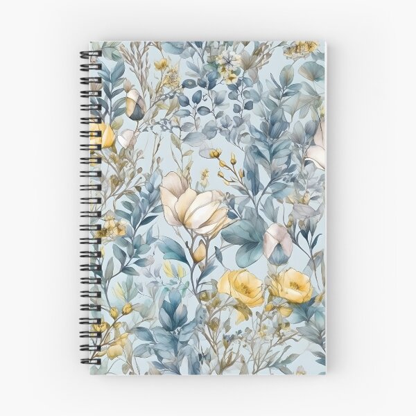 Item preview, Sunny Skies: A Cheerful Pastel Blue and Yellow Watercolor Flower Pattern Design designed and sold by tripanthias.
