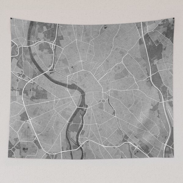 Item preview, Map of Toulouse (France) in gray vintage style designed and sold by blursbyai.