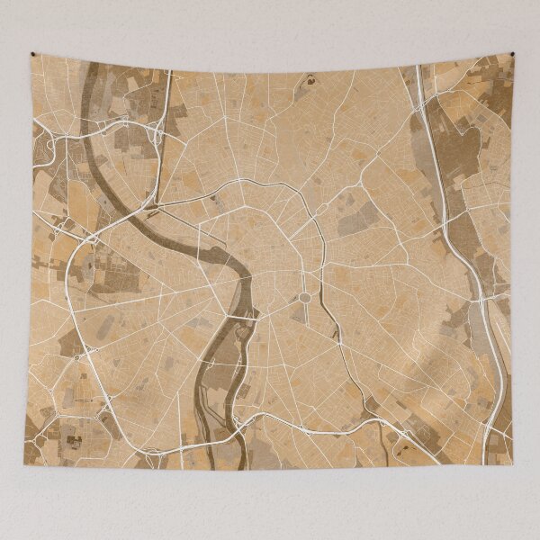 Item preview, Map of Toulouse (France) in sepia vintage style  designed and sold by blursbyai.