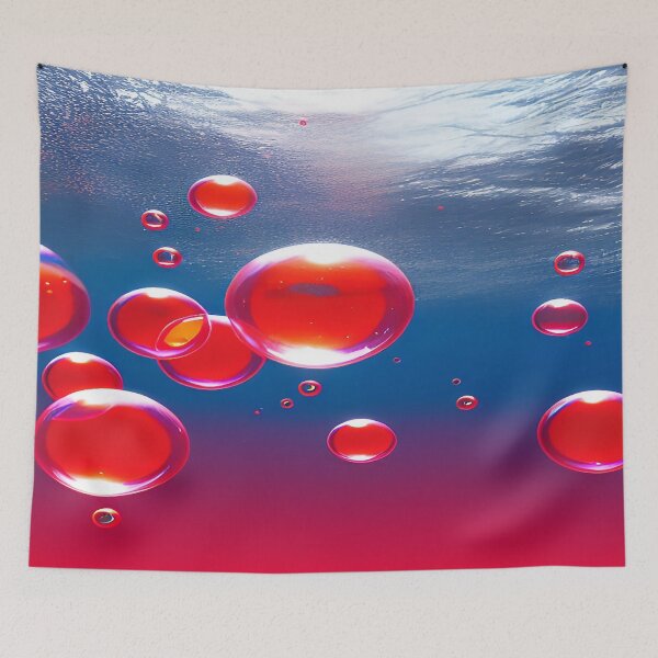 Item preview, Brilliant Red Bubbles Floating in Water designed and sold by deniselynnimage.