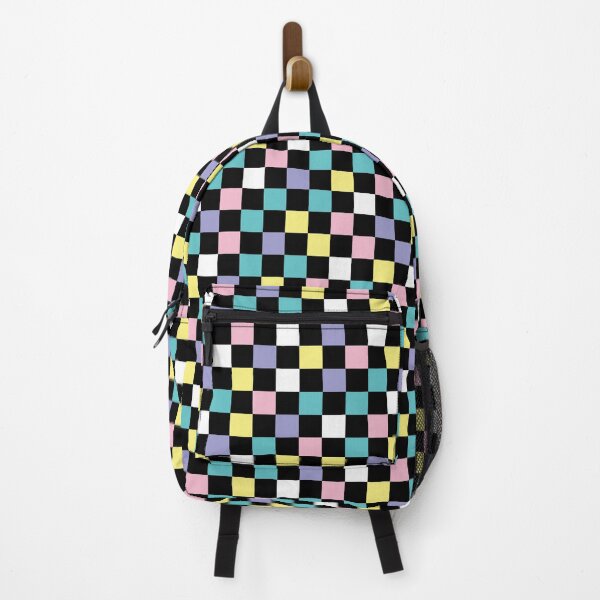 Item preview, 80s Checker Pattern Retro Check Design Black Teal Purple Pink Yellow designed and sold by kierkegaard.