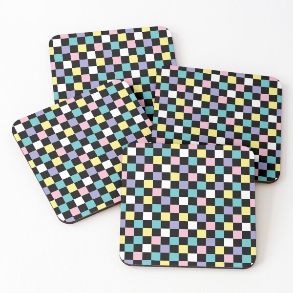 Item preview, 80s Checker Pattern Retro Check Design Black Teal Purple Pink Yellow  designed and sold by kierkegaard.