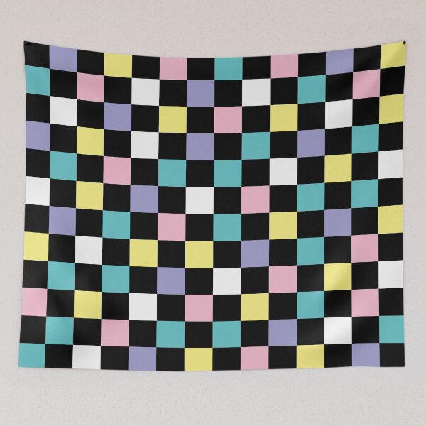 Item preview, 80s Checker Pattern Retro Check Design Black Teal Purple Pink Yellow  designed and sold by kierkegaard.