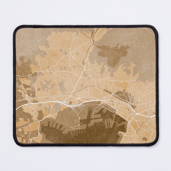 Artikelvorschau, Map of Toulon (France) in sepia vintage style  entworfen und verkauft von blursbyai.