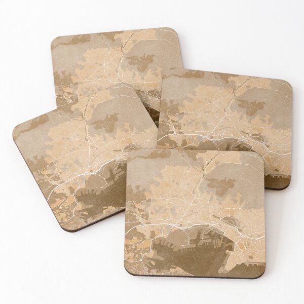 Item preview, Map of Toulon (France) in sepia vintage style  designed and sold by blursbyai.