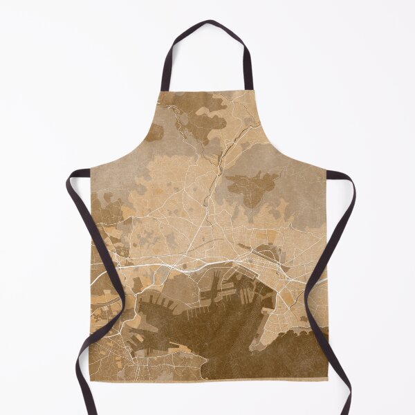 Item preview, Map of Toulon (France) in sepia vintage style designed and sold by blursbyai.