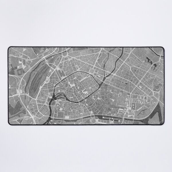 Item preview, Map of Strasbourg downtown (France) in gray vintage style designed and sold by blursbyai.