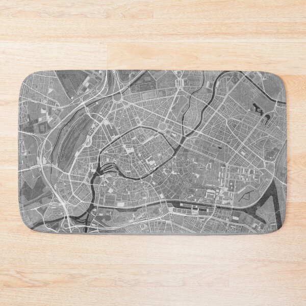 Item preview, Map of Strasbourg downtown (France) in gray vintage style designed and sold by blursbyai.