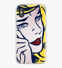Crying Girl, Homage to Roy Lichtenstein iPhone Case