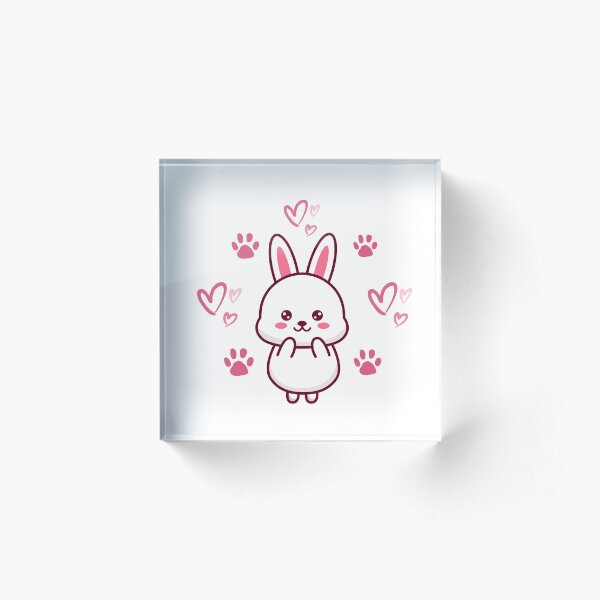 Item preview, Cute Bunny Rabbit with Hearts and Paw Prints designed and sold by Anyone For Seconds Designs.