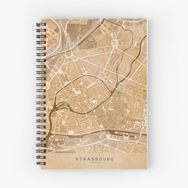 Item preview, Map of Strasbourg (France) in sepia vintage style designed and sold by blursbyai.